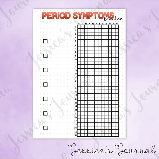 DIGITAL DOWNLOAD PDF Period Symptoms Tracker | Journal Spread