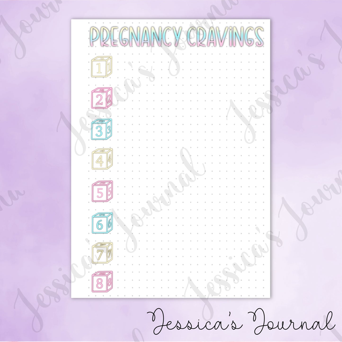 DIGITAL DOWNLOAD PDF Pregnancy Cravings | Pregnancy Journal Spread