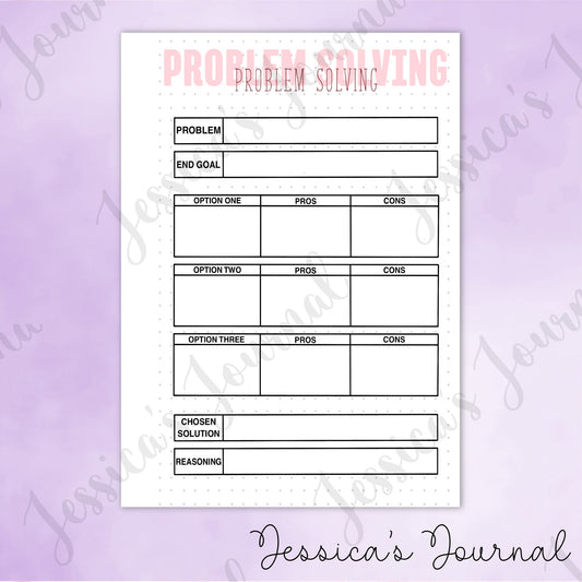 DIGITAL DOWNLOAD PDF Problem Solving | Journal Spread