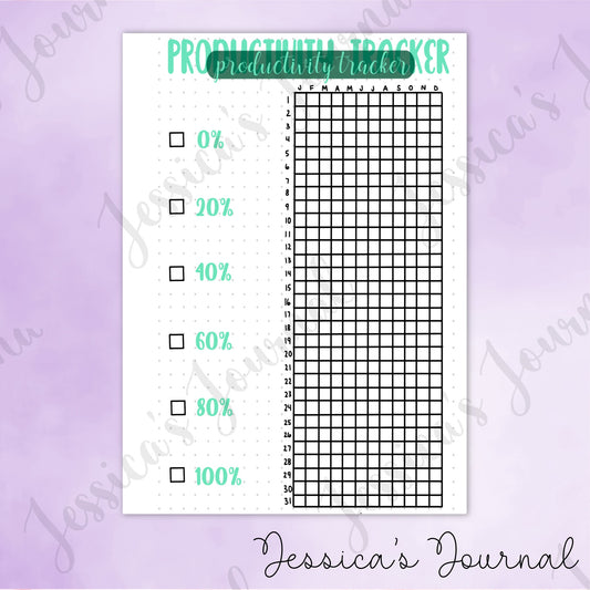 DIGITAL DOWNLOAD PDF Productivity Tracker | Journal Spread