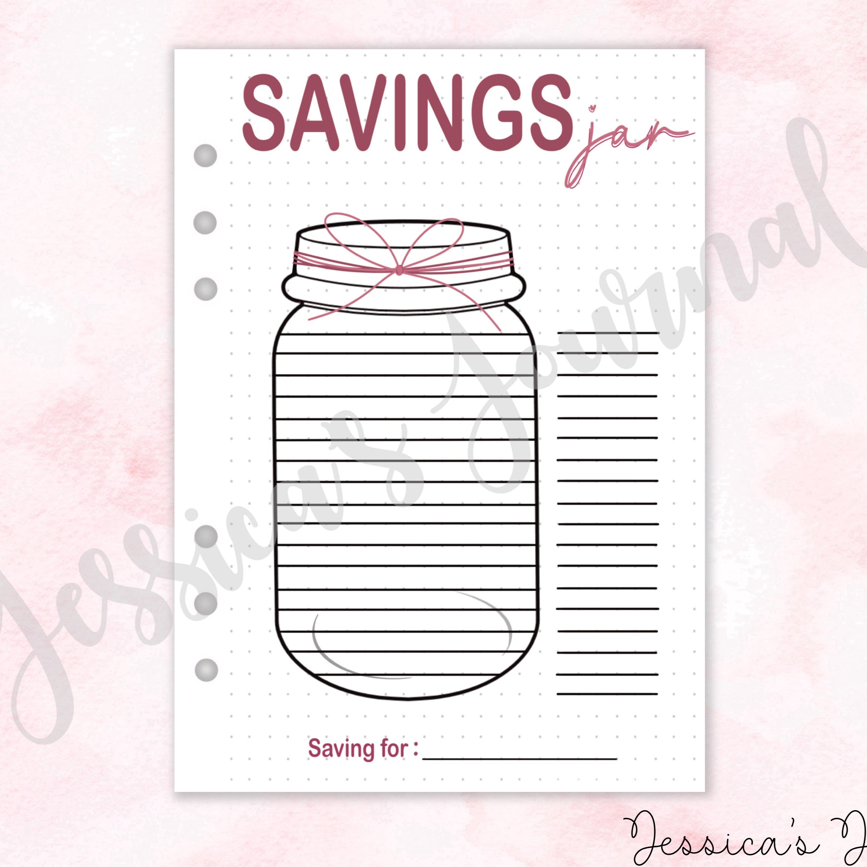 Savings Jar | Journal Spread – Jessica's Journal