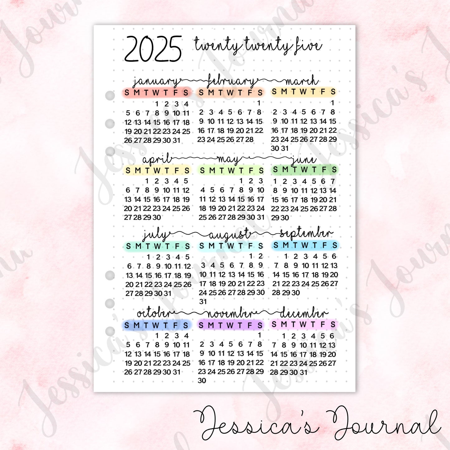 2025 Calendar | Journal Spread