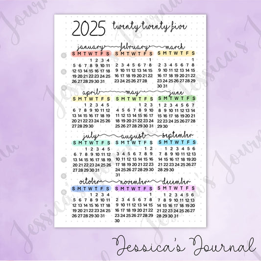 DIGITAL DOWNLOAD PDF 2025 Calendar | Journal Spread