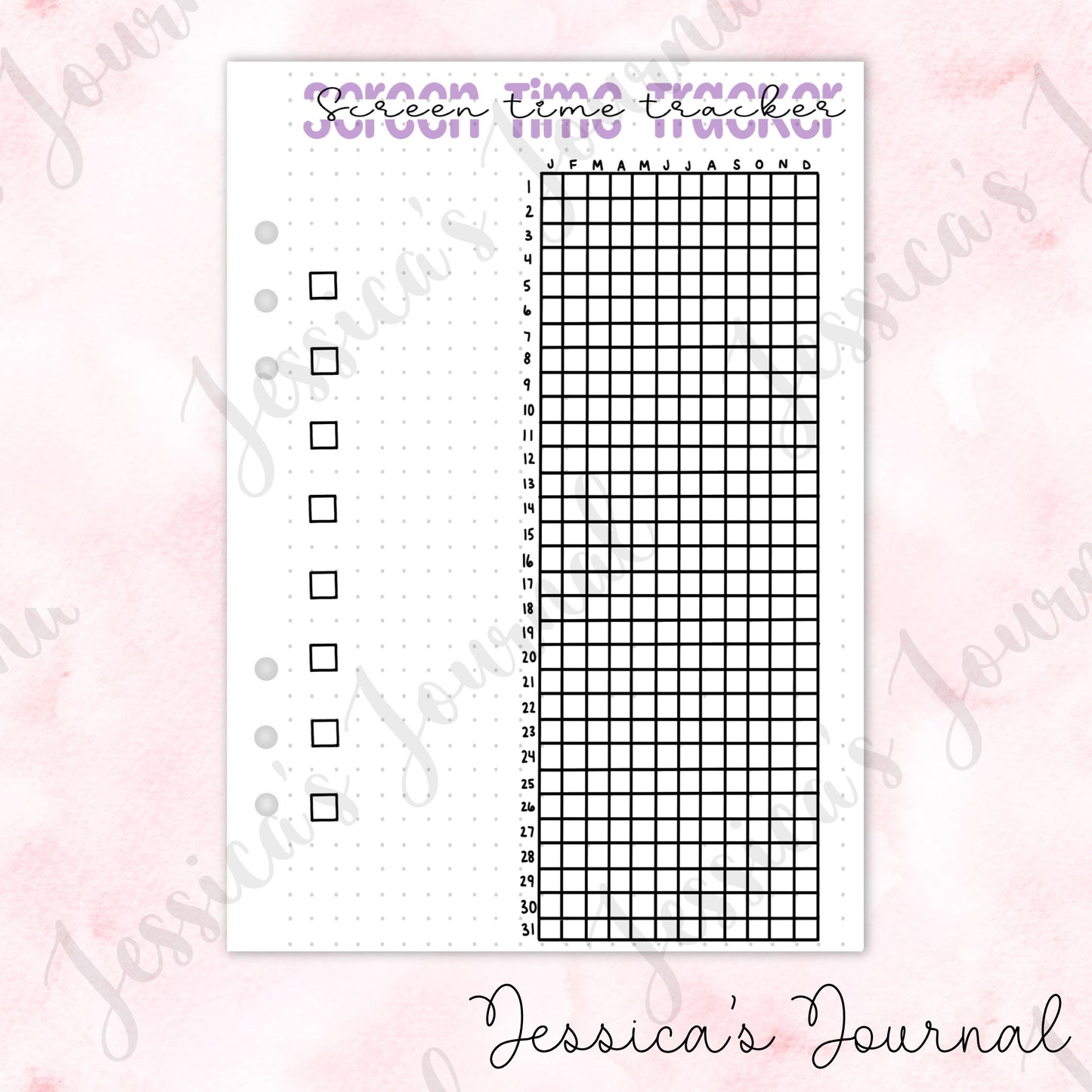 Screen Time Tracker | Journal Spread