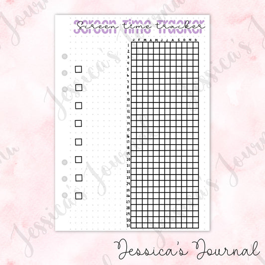 Screen Time Tracker | Journal Spread