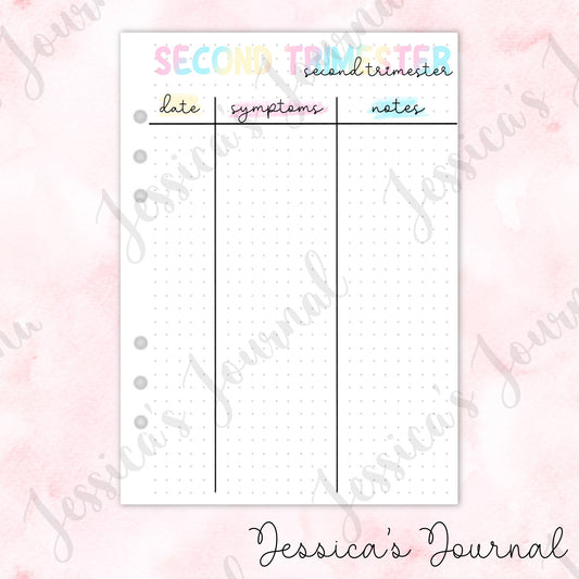 Second Trimester Log | Pregnancy Journal Spread