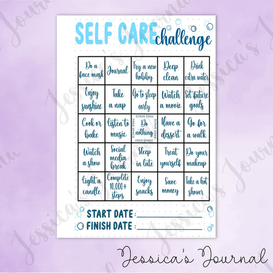 DIGITAL DOWNLOAD PDF Self Care Challenge | Journal Spread