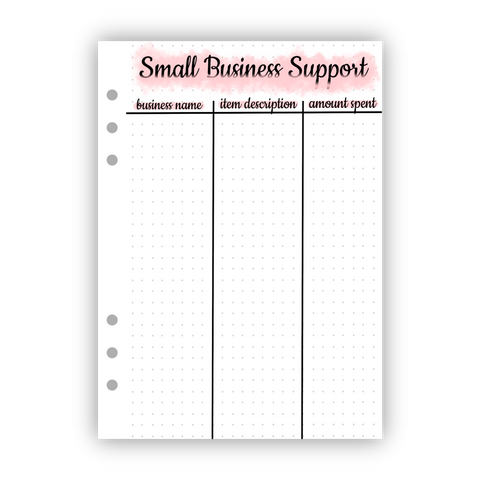 Small Business Support Tracker