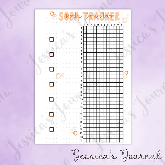 DIGITAL DOWNLOAD PDF Soda Tracker | Journal Spread