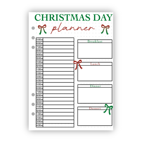 Christmas Day Planner
