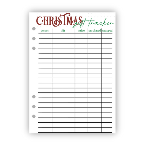 Christmas Gift Tracker