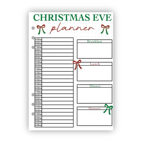 Christmas Eve Planner