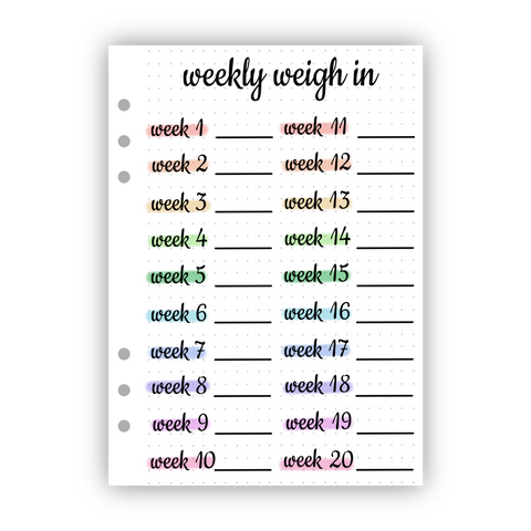 Weekly Weigh In