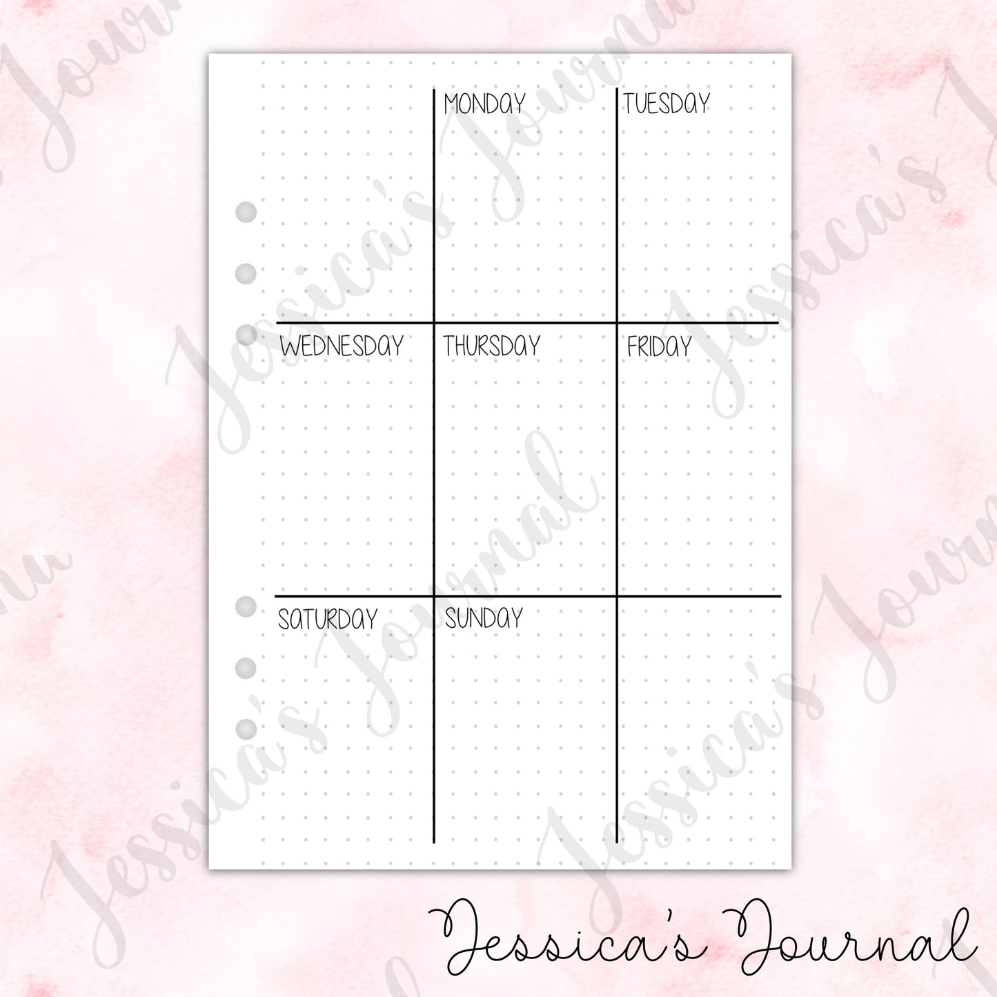 Weekly Blank Tracker | Journal Spread