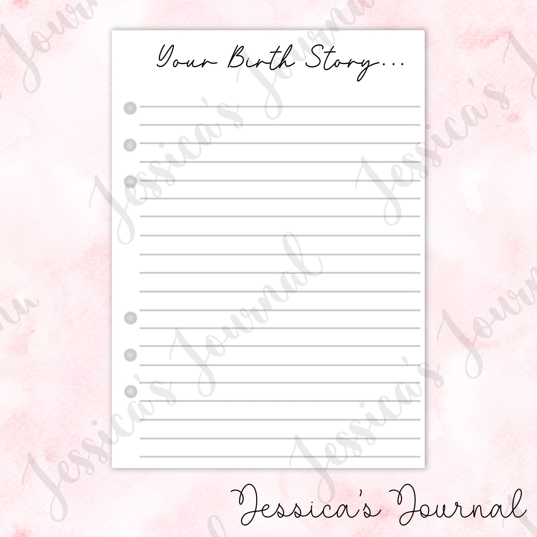 Your Birth Story | Pregnancy Journal Spread – Jessica's Journal